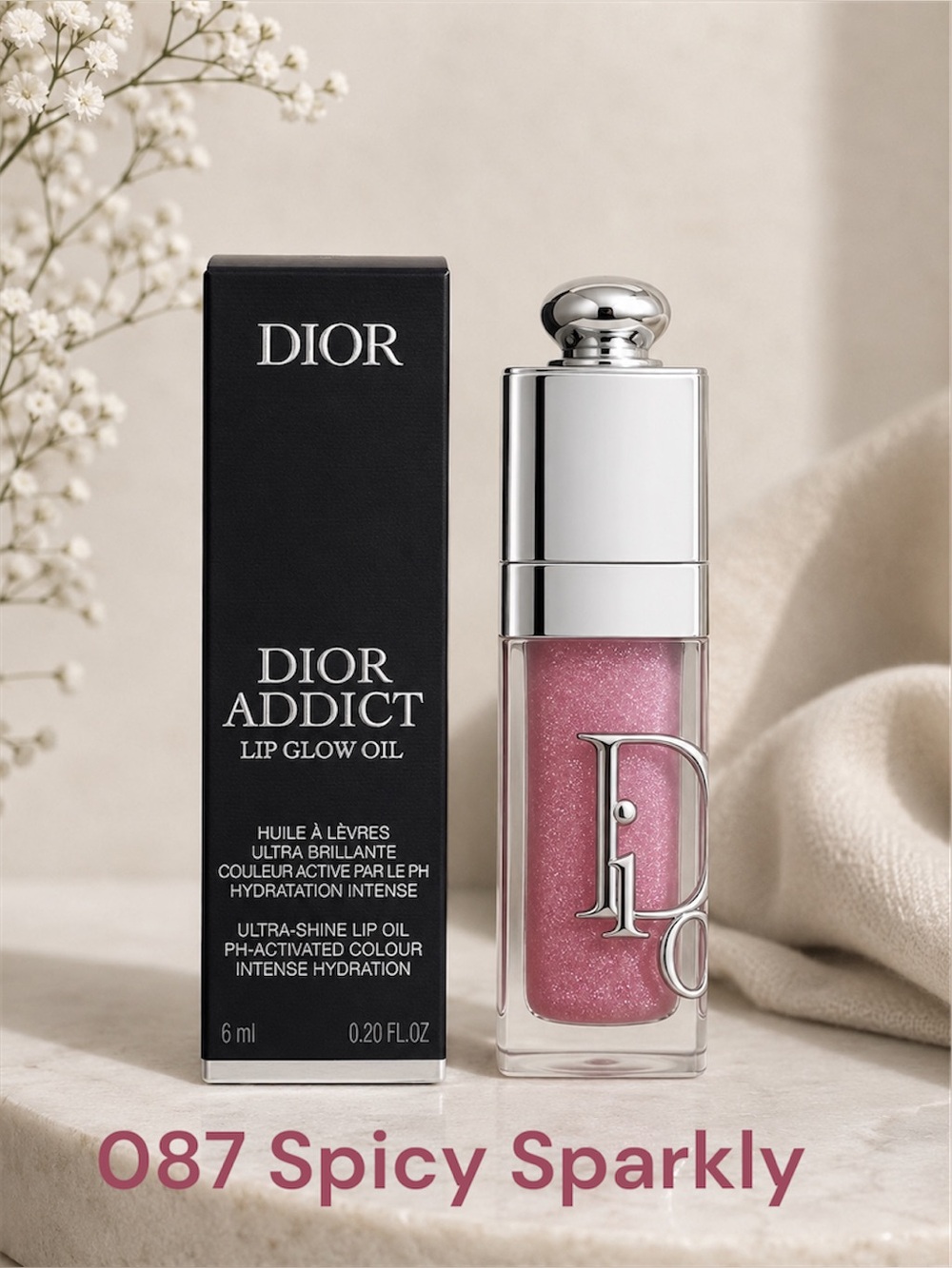 Dior Addict Lip Glow Oil - 087 Spicy Sparkly - Ridescent Shimmer Gloss NWOT